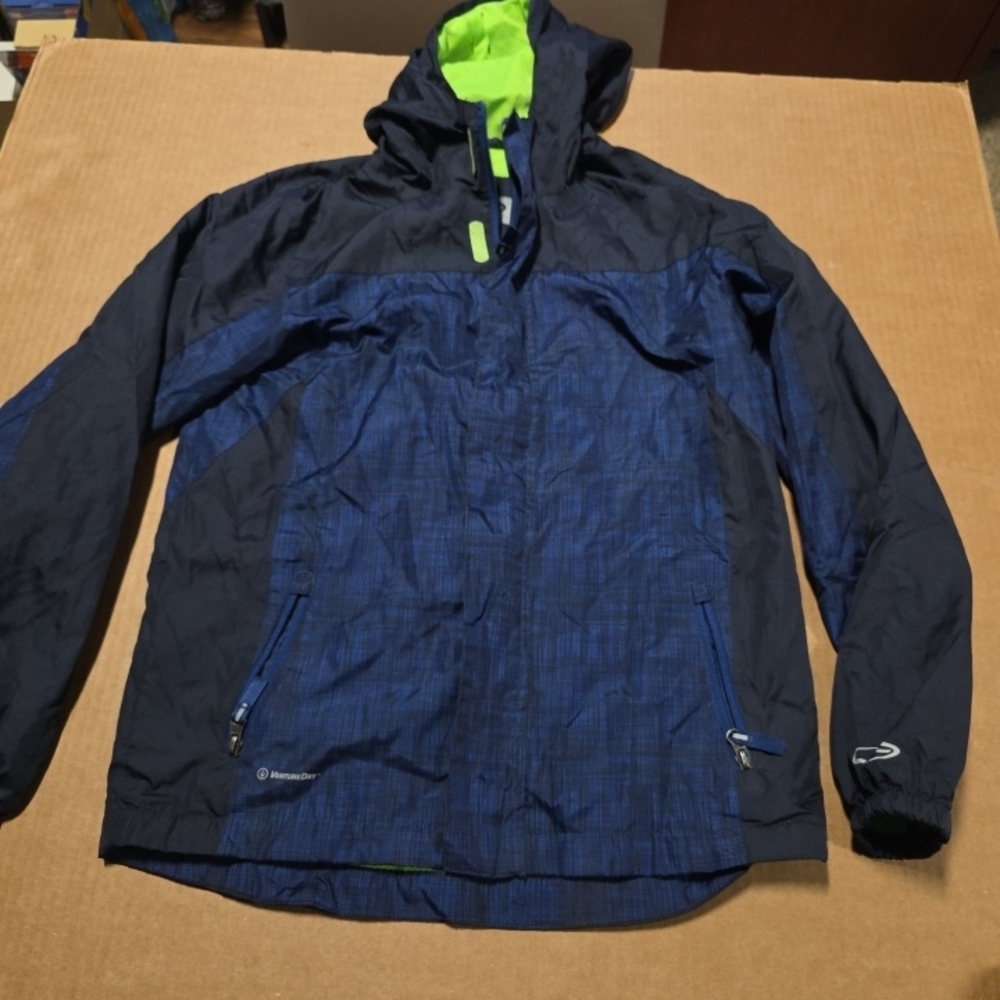 Champion C9 Venture Dry Windbreaker Youth Boys Size L 12-14 - Navy Blue Green